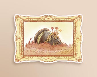 Helmet In The Field Sticker