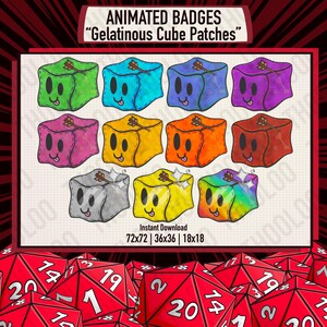 TTRPG Gelatinous Cube Twitch Badges | 12 Sub Tiers | Fantasy DnD Game-Inspired Slime Stream Sub/Bit Icons