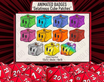 TTRPG Gelatinous Cube Twitch Badges | 12 Sub Tiers | Fantasy DnD Game-Inspired Slime Stream Sub/Bit Icons
