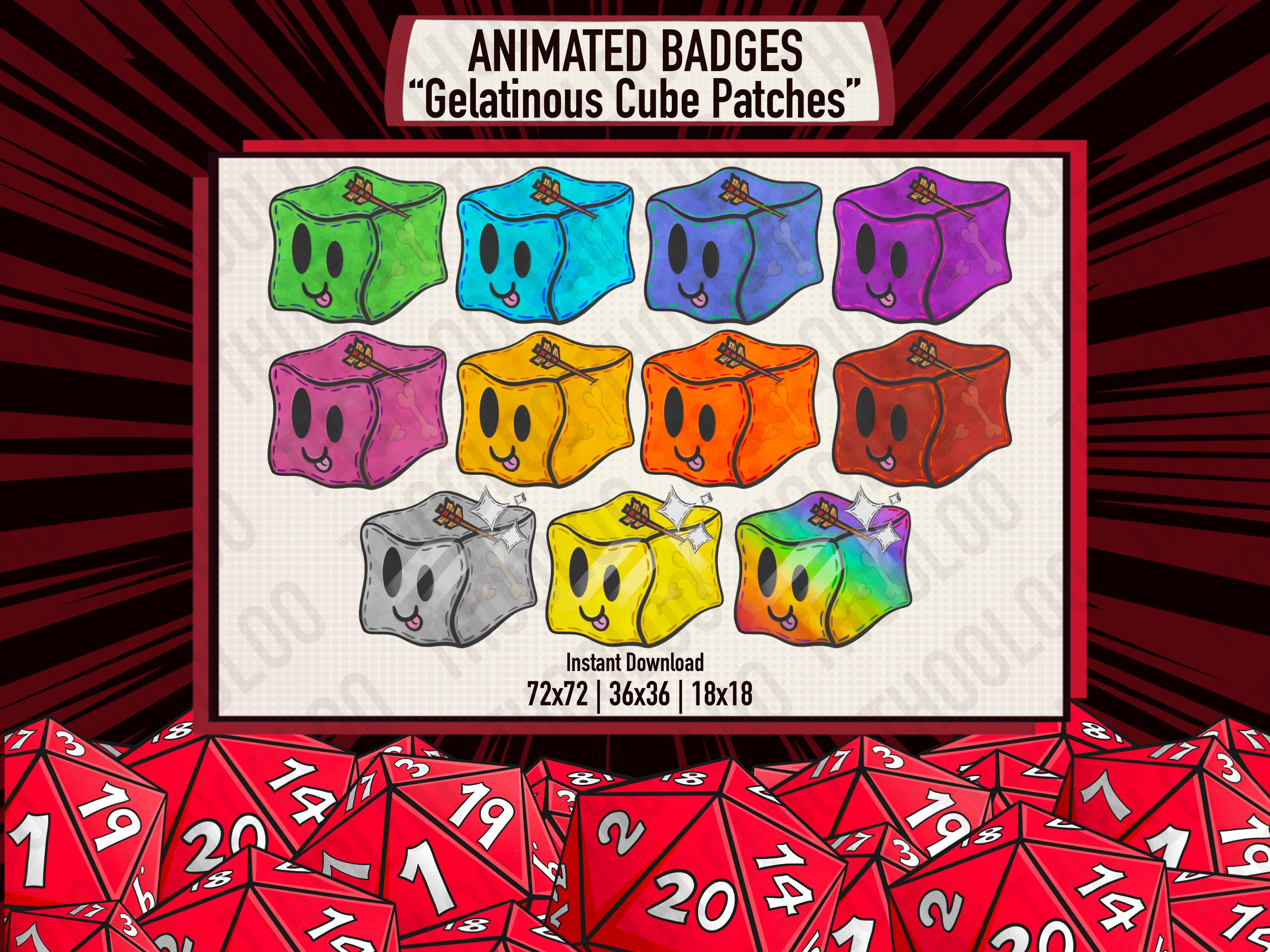 TTRPG Gelatinous Cube Twitch Badges | 12 Sub Tiers | Fantasy Dnd Game ...