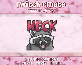 Funny HECK Raccoon Emote for Twitch, Discord, Youtube | Trash Panda | Custom Emote for Streamers