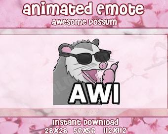 ANIMATED Awesome Possum Funny Trash Animal Emote for Twitch, Discord, Youtube | Animated Emotes for Streamers