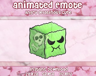 ANIMATED TTRPG Angry Cube Emote for Twitch, Discord, Youtube | Animated DnD Dungeons Game Emotes for Streamers