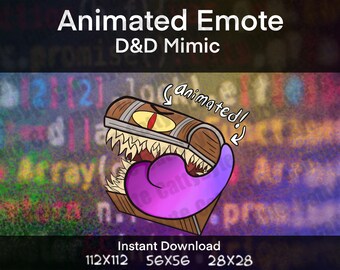 ANIMATED Angery Mimic Emote for Twitch, Discord, Youtube | Animated DnD TTRPG Tabletop Gamer Emotes for Streamers