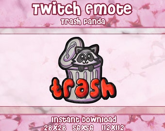 Funny Raccoon Trash Animal Emote for Twitch, Discord, Youtube, Kick | Emote for Streamers