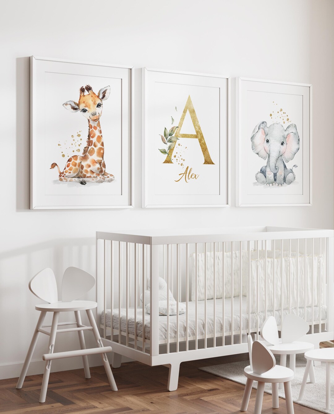 Personalized Safari Animal Print Set: Nursery Decor (digital Option) - Etsy