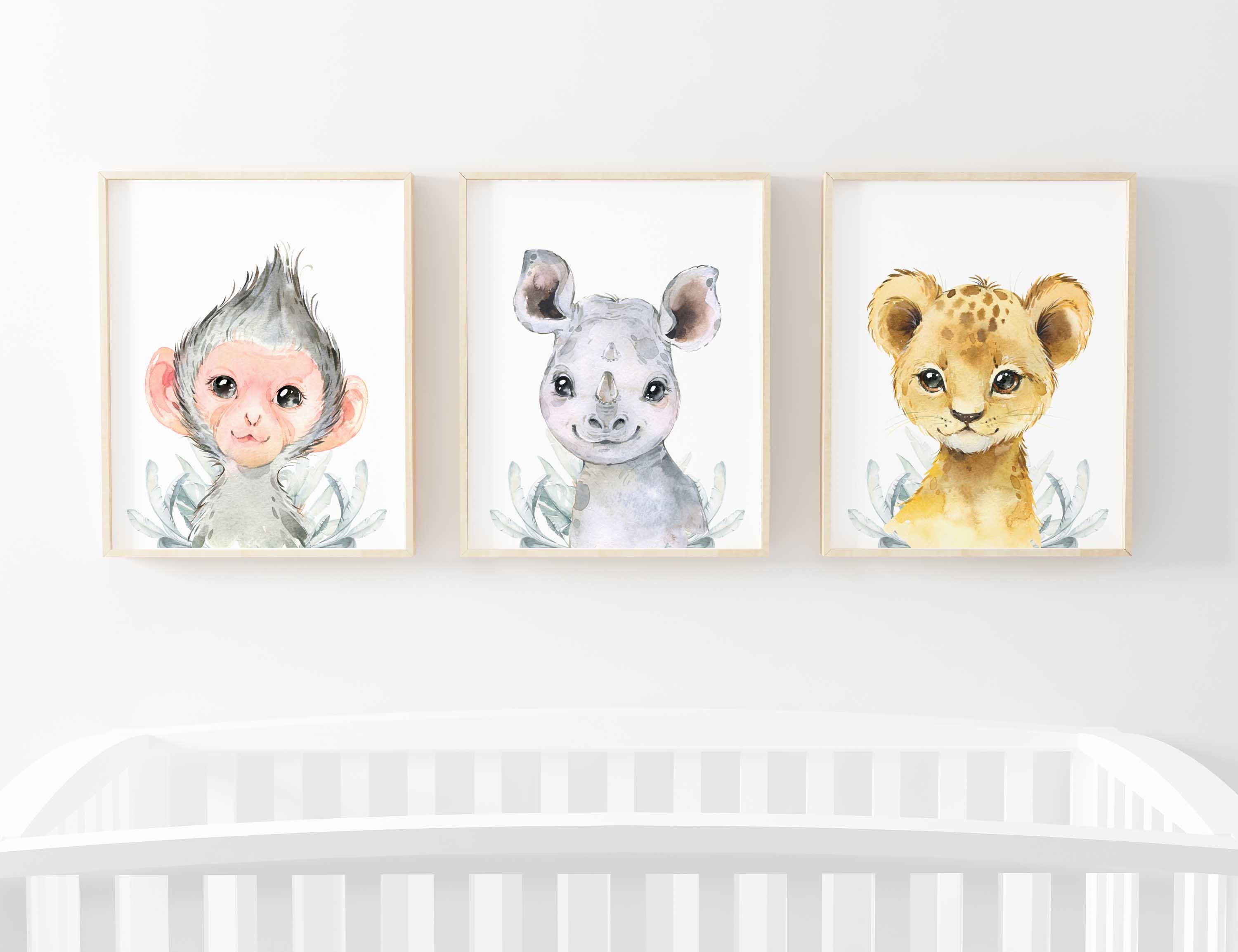 Animal Safari Set Nursery Birth New Baby Children's | Etsy