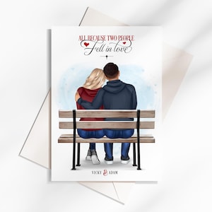 Biglietto di San Valentino personalizzato, nome, coppia, persona che amo, marito, fidanzato, partner, fidanzata, moglie, anniversario, ricordo, ricordo