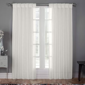 Pinch Pleated Linen Sheer Curtain with 20 color options , Rod Pocket Sheer Curtain Panel  , Linen Curtains , Sheer  Curtains For Living Room