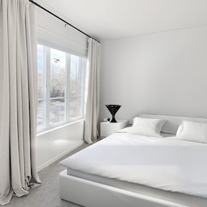 Elegant 100% Blackout Linen Curtains - Blackout Rod pocket  Curtains , Living Room Curtains, Custom made Curtains , Curtains for Bedroom