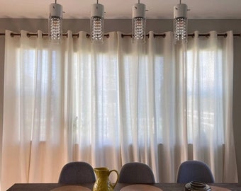 Extra breiter Leinenvorhang, Stangentasche Leinenvorhang - Leinenvorhänge für Wohnzimmer - Schlafzimmer - Luxusleinenvorhänge, Naturleinen