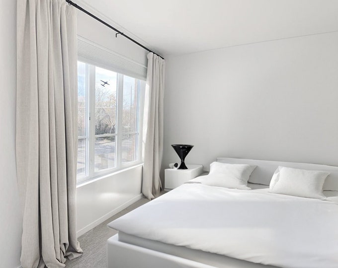 Elegant 100% Blackout Linen Curtains - Blackout Rod pocket  Curtains , Living Room Curtains, Custom made Curtains , Curtains for Bedroom