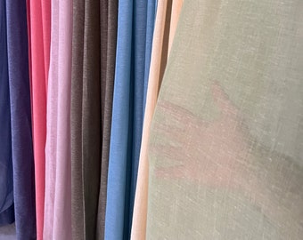 Linen Sheer Curtains - 20 color options , Rod Pocket Sheer Curtain Panel  , Linen Curtains , Sheer  Curtains For Living Room ,Custom curtain