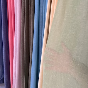 Linen Sheer Curtains 20 color options , Rod Pocket Sheer Curtain Panel , Linen Curtains , Sheer Curtains For Living Room ,Custom curtain image 1