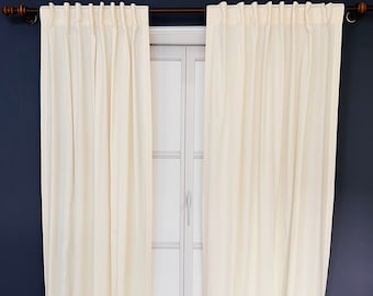 Back Tabs Linen Curtain , Linen curtain with 32 color options , Rod pocket  Linen Curtain , Curtain Panel