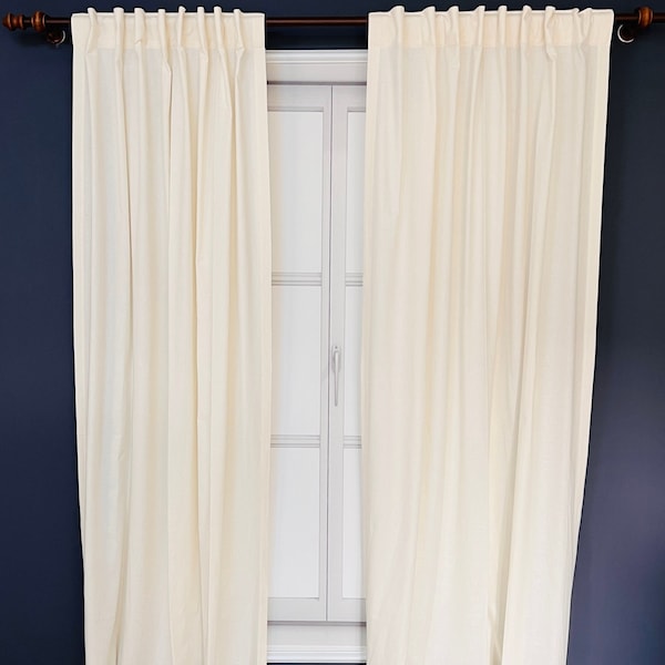 Back Tabs Linen Curtain , Linen curtain with 32 color options , Rod pocket  Linen Curtain , Curtain Panel