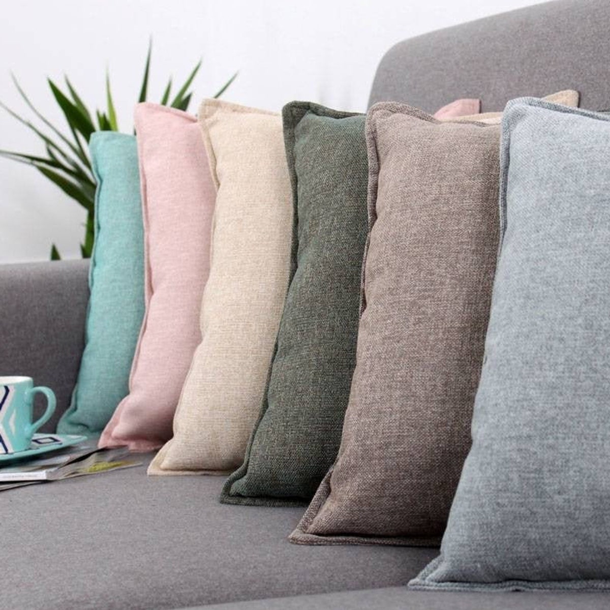 Washed Linen Decorative Pillow Cover With Invisible Zipper Linen Pillow Cover Handmade Pillow Custom Pillows - Etsy (Pear Green)