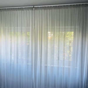 Extra Wide Linen Sheer Curtains , 20 colors ,Curtain Panel , Custom Linen Sheer Curtains For Bedroom, Rod pocket, Curtains For Living Room image 3