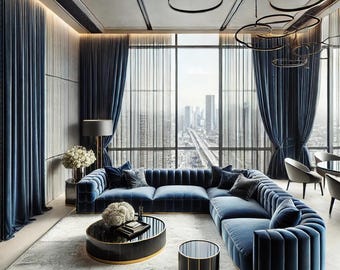 Extra Long - Luxury Velvet Curtains – Soft Blackout Drapes – Elegant Window Treatments for Living Room & Bedroom – Custom Sizes Available