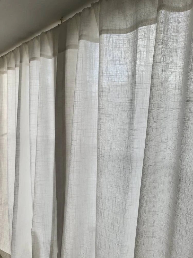 Extra Wide Linen Curtain, 32 Color Options Custom Made Curtain , Grommet, Hook and Ring Options for Rod and Curtain Track zdjęcie 9