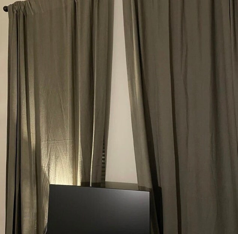 100% Blackout Linen Curtain , 34 colors Blockout Rod pocket Linen Curtain , Curtain Panel zdjęcie 4