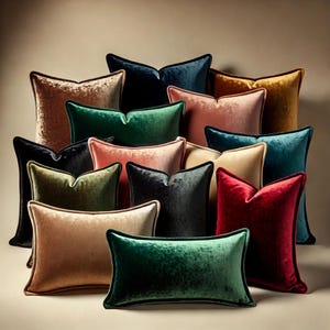 Velvet Pillow Covers - Velvet  Lumbar Cushion cover - Velvet Throw pillow - Home Decor Pillow Covers - Sofa Decor Pillow Covers - Bed Decor