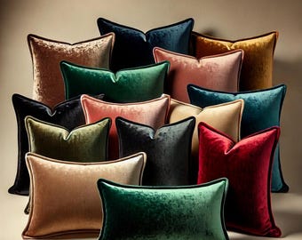 Velvet Pillow Covers - Velvet  Lumbar Cushion cover - Velvet Throw pillow - Home Decor Pillow Covers - Sofa Decor Pillow Covers - Bed Decor