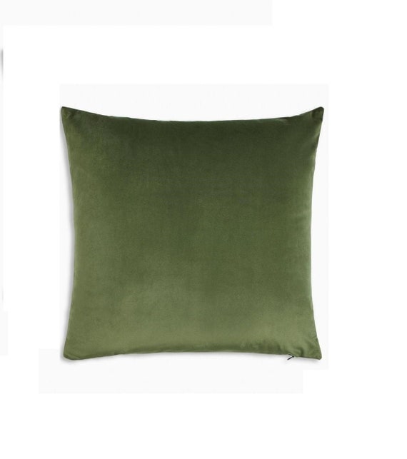 Moss 20x20 Washed Organic Cotton Velvet Throw Pillow Cover +