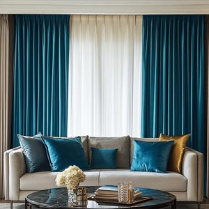 Triple Pinch Pleated Velvet Curtains - 36 Colors Velvet Curtain Panel, Curtains for Living Room And  Bedroom - Velvet  Patio Door Curtain