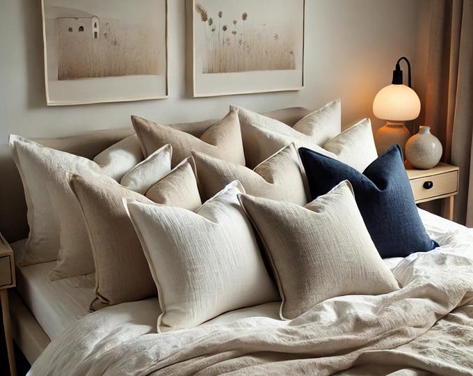 Pillow covers with Invisible Zipper - Linen Pillow Cover - Handmade Pillow - Custom Pillows