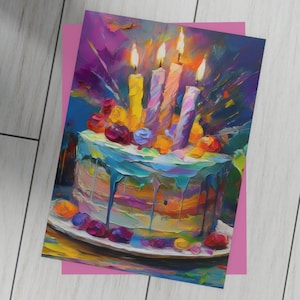 Lot de cartes postales Gâteaux colorés, Cartes de célébration, Invitations d'anniversaire, Mots de remerciement astucieux, Cartes de voeux uniques, Courrier pour une occasion spéciale