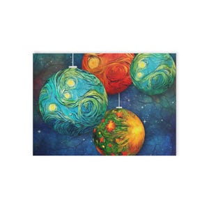 Festliche Weihnachtskarten - Lebendiges Van Gogh Design, Weihnachtsgrüße, saisonale Feier, einzigartige Grußkarten, bunte Karten