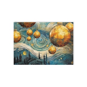 Künstlerische Weihnachtskarten - Van Gogh-Stil mit Sternennacht-Design, festliche Kunstwerke, einzigartige Weihnachtskarten, elegantes Briefpapier,