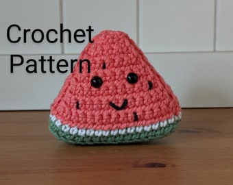 Watermelon slice amigurumi crochet pattern