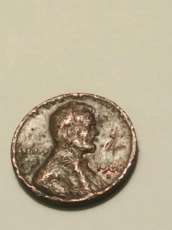 images 1964 D Penny Error Value extremely rare unique error 1968 d lincoln penny one cent obverse mint error and misspelling error multiple errors one of a kind
