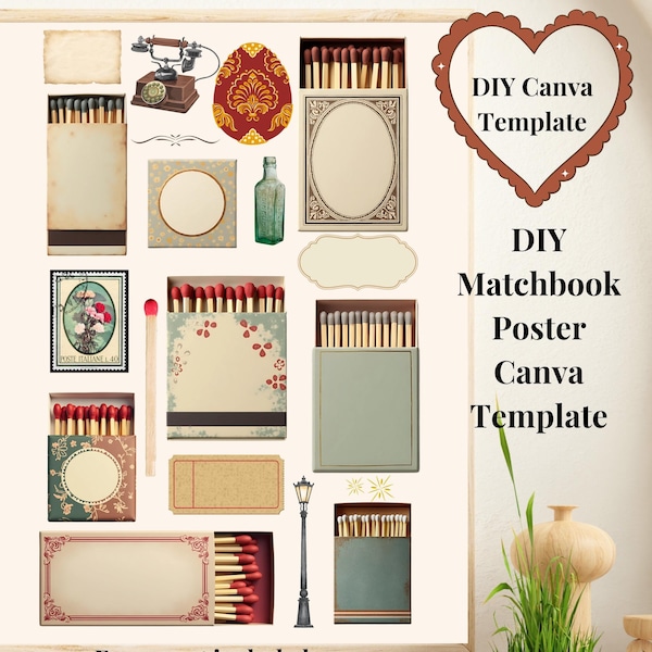 Canva Matchbook Template Etsy Canva Matchbook Template Etsy