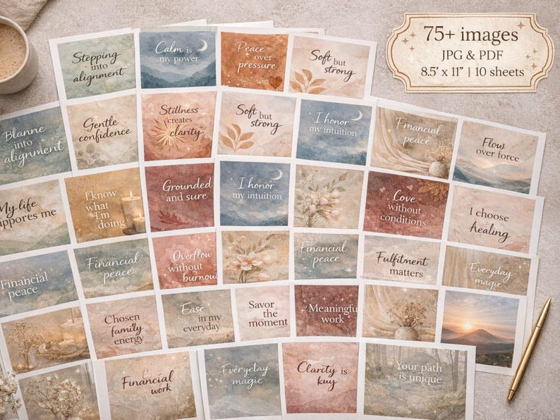 Vision Board Kit Printable Cut Outs. Motivational Affirmation Power ...