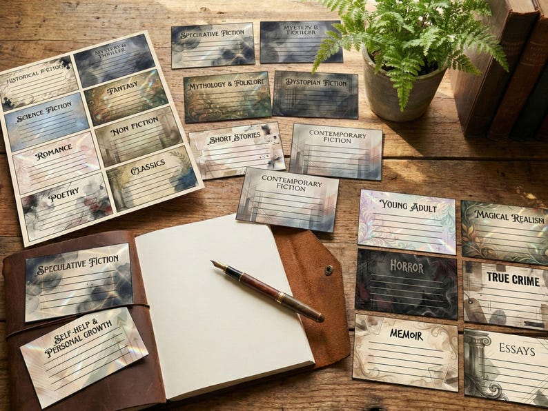 Reading Journal Gener Printable Reading Journal Genre Archive Pages. Dark Academia, Book ...