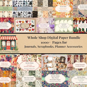 Mega Paquete de Papel Digital: Más de 1000 efímeras vintage, álbumes de recortes y diarios basura (disponible hasta el 31/7/2026)