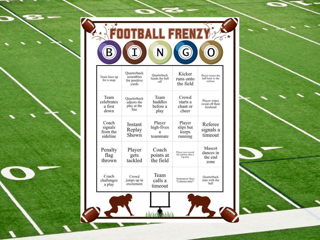 Football Party Bingo Cards. Printable College Bowl Game, Family Fun ...