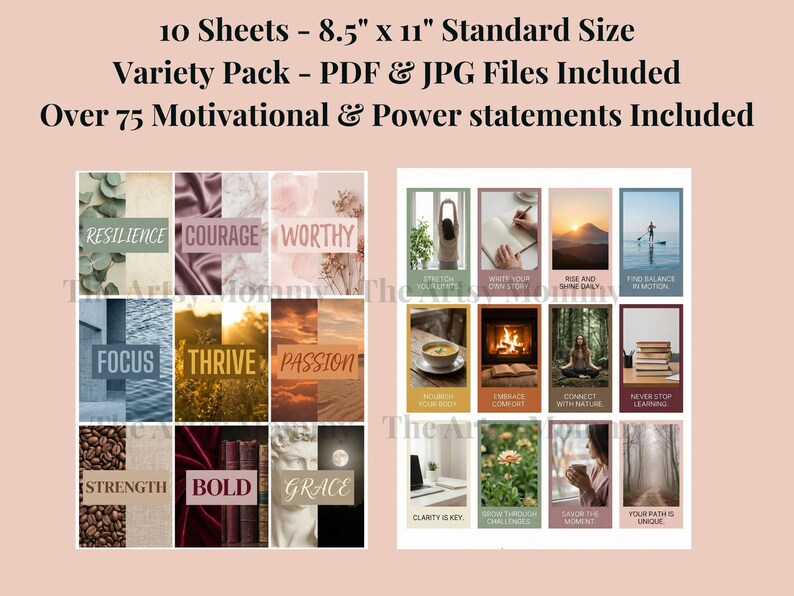 Vision Board Kit Printable Cut Outs. Motivational Affirmation Power ...