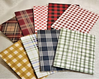 Plaid/Checkered Red and Blue A7 Envelopes - Variety Available