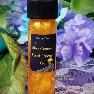 ROAD OPENER OIL  Abre Camino  with clear quartz and pyrite  Voodoo Hoodoo Wiccan Pagan