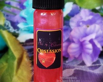 OBSESSION OIL  with rose quartz crystal   Voodoo Hoodoo Wiccan Pagan