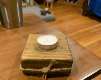 Wooden Tealight candle holder. Handmade, Home Decor, Favor,