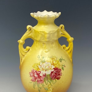 Antike Victorian Österreichische 15 cm Handbemalte Vase