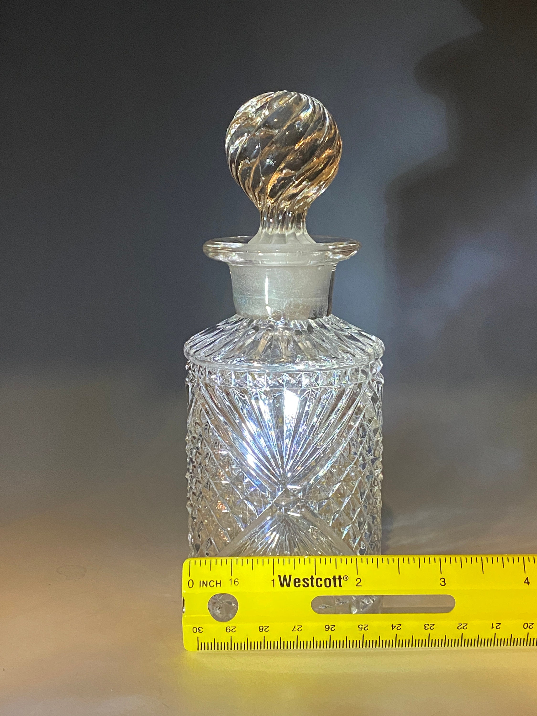 Diamond and Fan Pattern Cologne Bottle and Stopper - Etsy