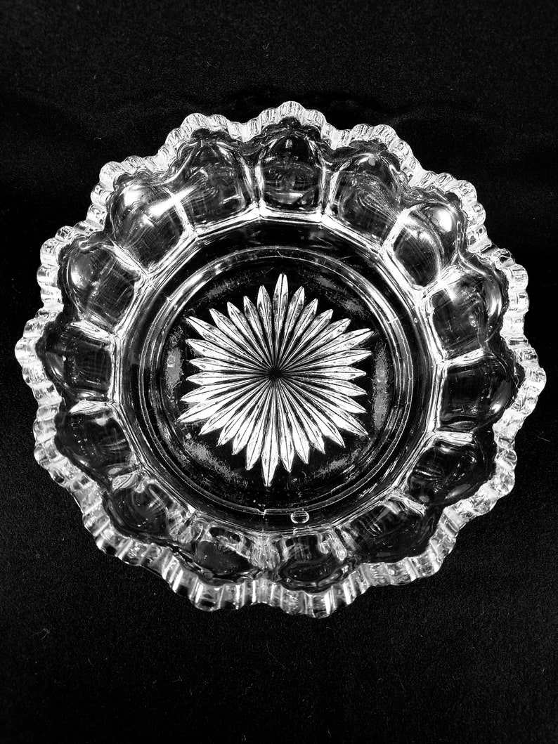 Heavy Pressed Glass Bowl in the Heisey Peerless Style