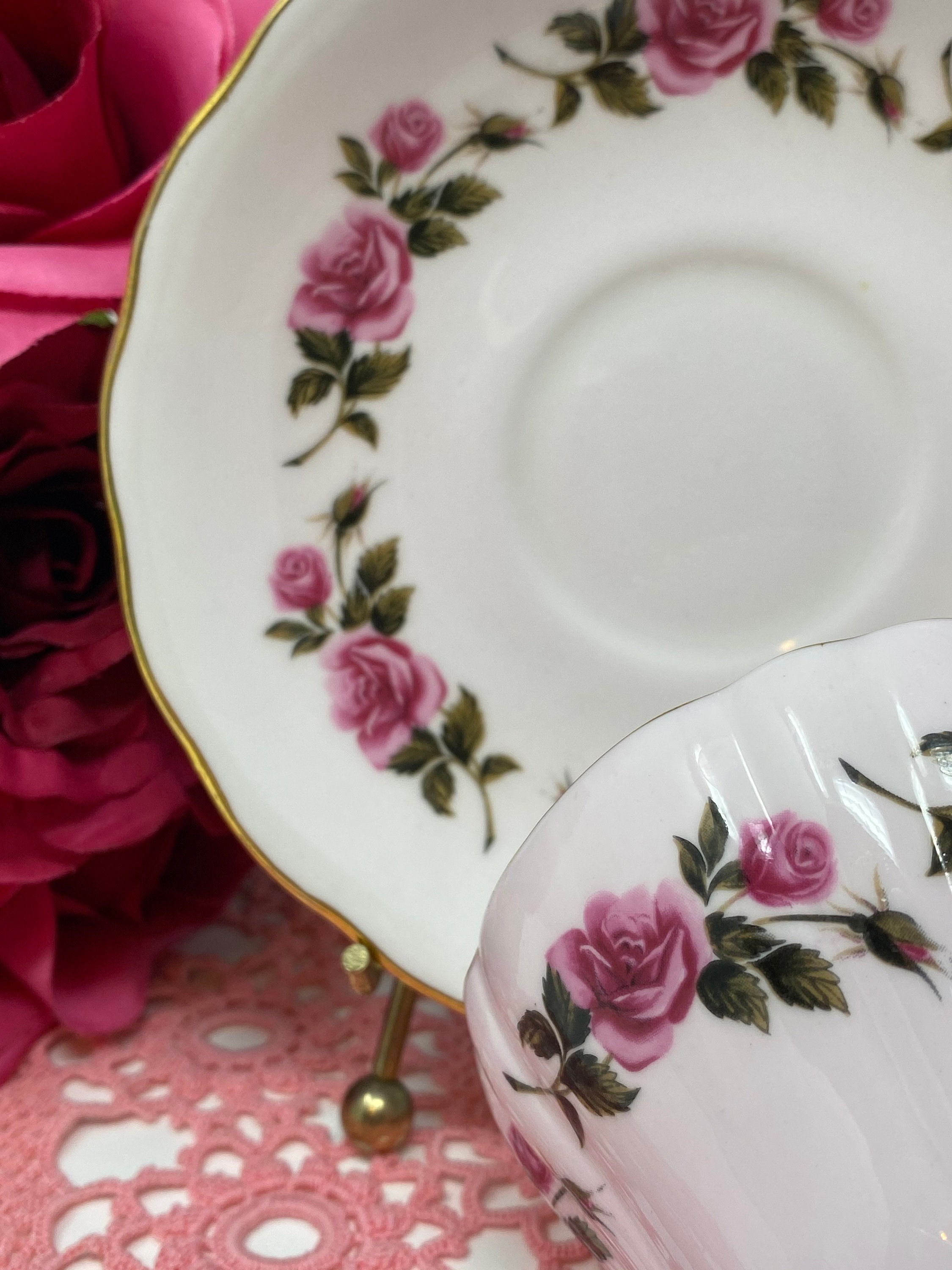 Colclough Ridgeway Potteries LTD Pink Roses on Pink | Etsy