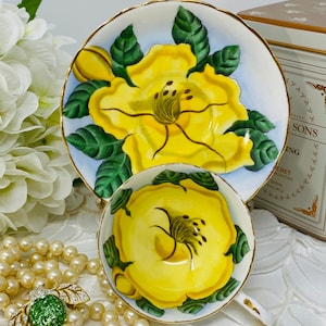 Tuscan Demitasse Hawaiian Flowers &quot;Cup of Gold&quot; C9452, Demitasse Cup and Saucer